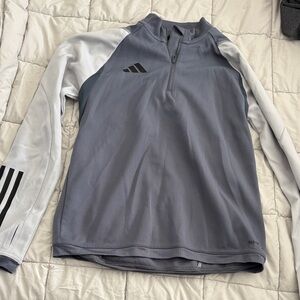 Adidas Gray and White Aeroready Pullover